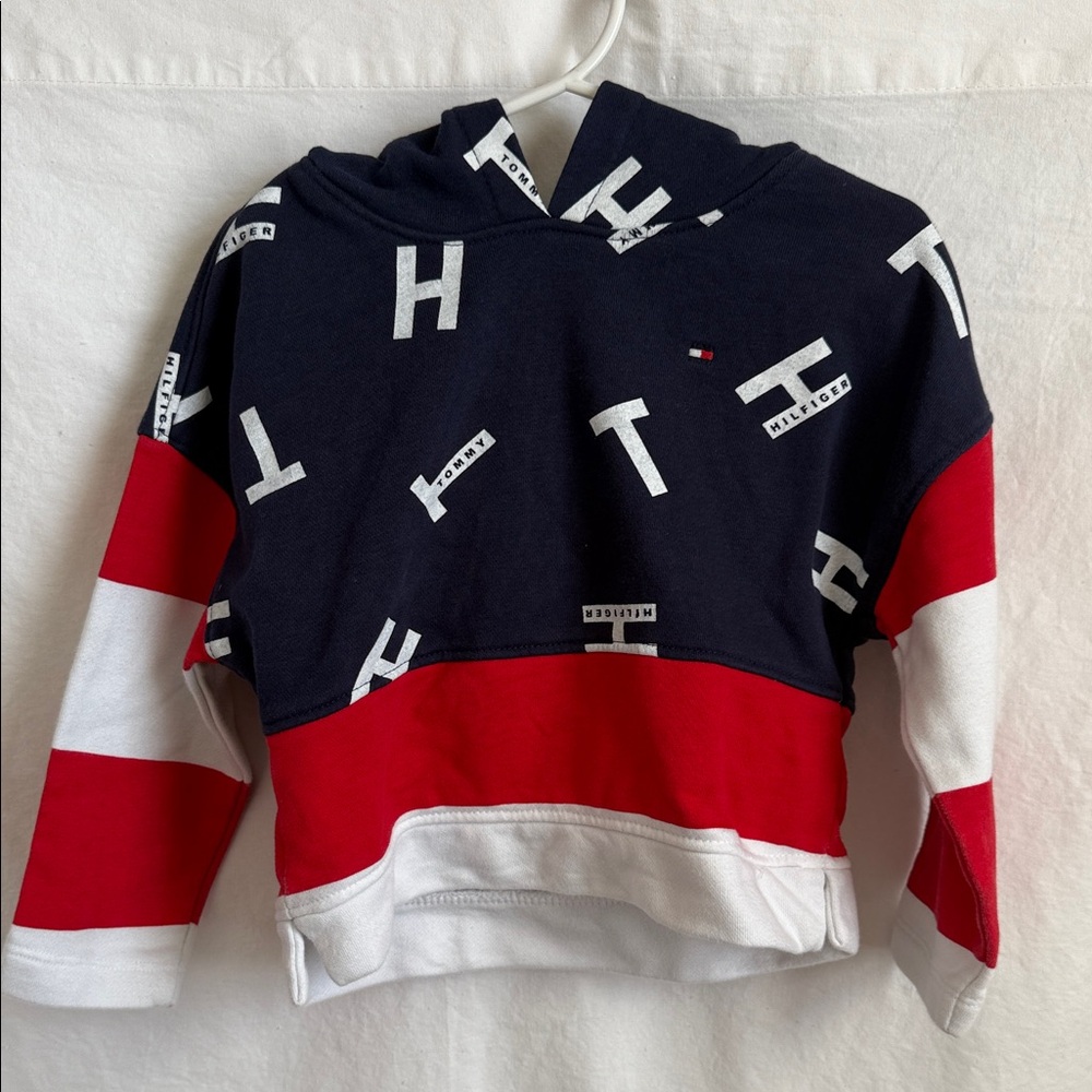 Tommy Hilfiger Navy Hoodie with Red and White Accents